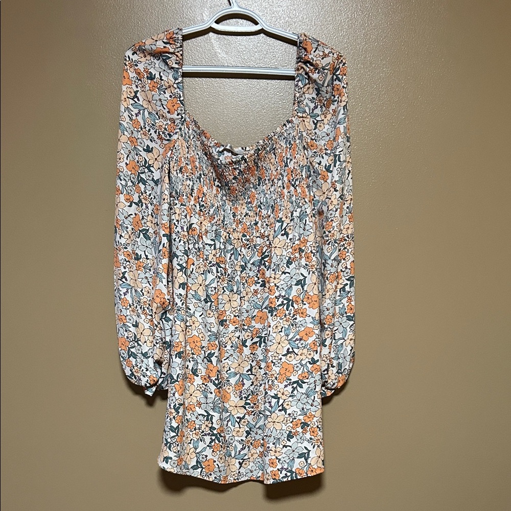 CUPSHE Floral Long Sleeve Short Dress